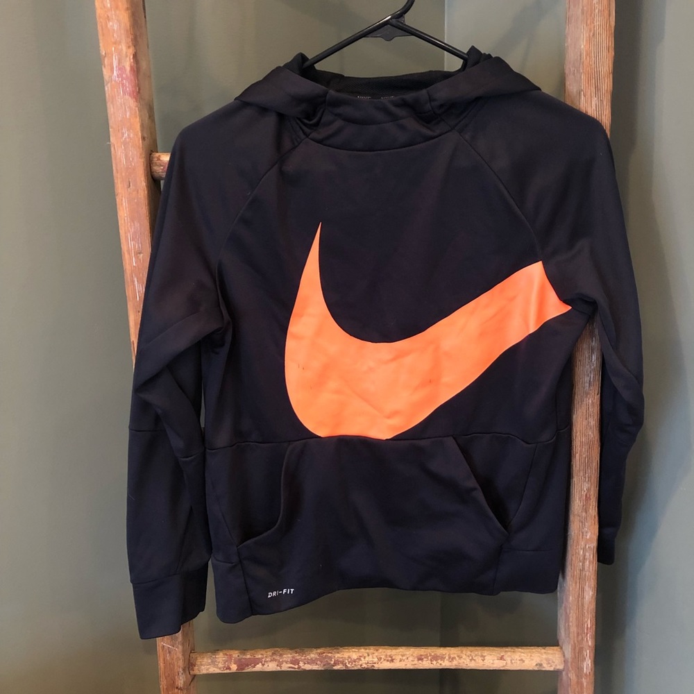 Boys Nike Dri-fit sweatshirt. Orange swoosh!